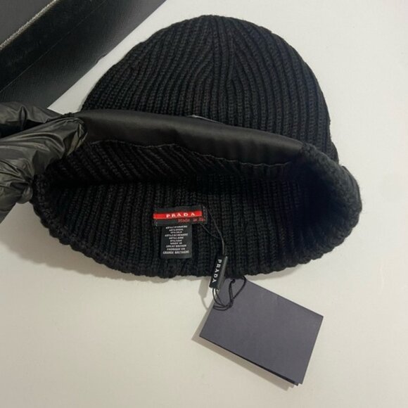 Prada Black Designer Winter Beanie - Picture 6 of 7